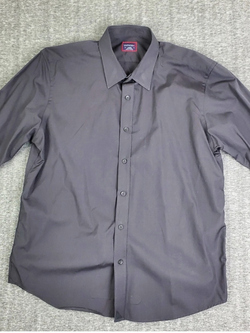 Untuck-It Men's Black Button-Up Dress Shirt LARGE